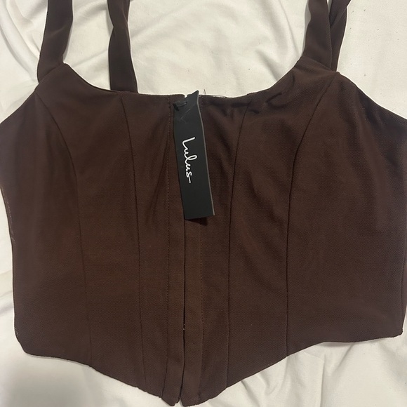 Mesh You More Chocolate Brown Tank Top - Picture 4 of 8